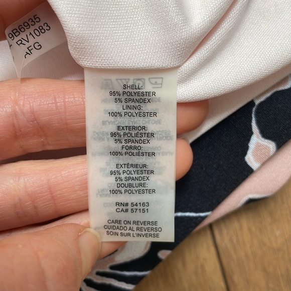 KARL LAGERFELD PARIS Floral-Print Shift Dress US2 short sleeve pink black white - Picture 11 of 14